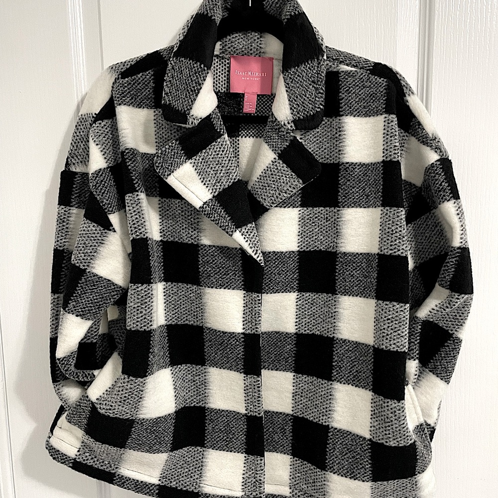 Cropped Checked Print Jacket - Picture 3 of 16